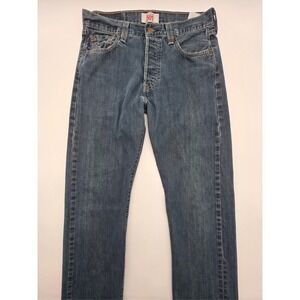VTG 1990s Levis 501 Button Fly 30x32 Denim Blue‎ Jeans Daek Wash